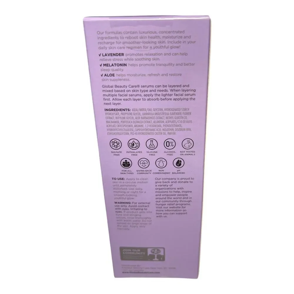 Global Beauty Care Calming Nighttime Recovery Facial Serum~ 1 fl oz NEW Face